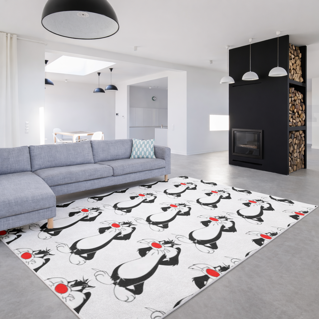 Funny Cartoon Cat Illustration Living room carpet