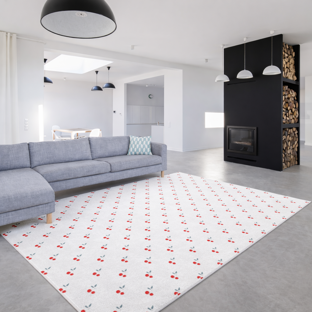 Minimal Cherry Repeat Pattern Background Living room carpet