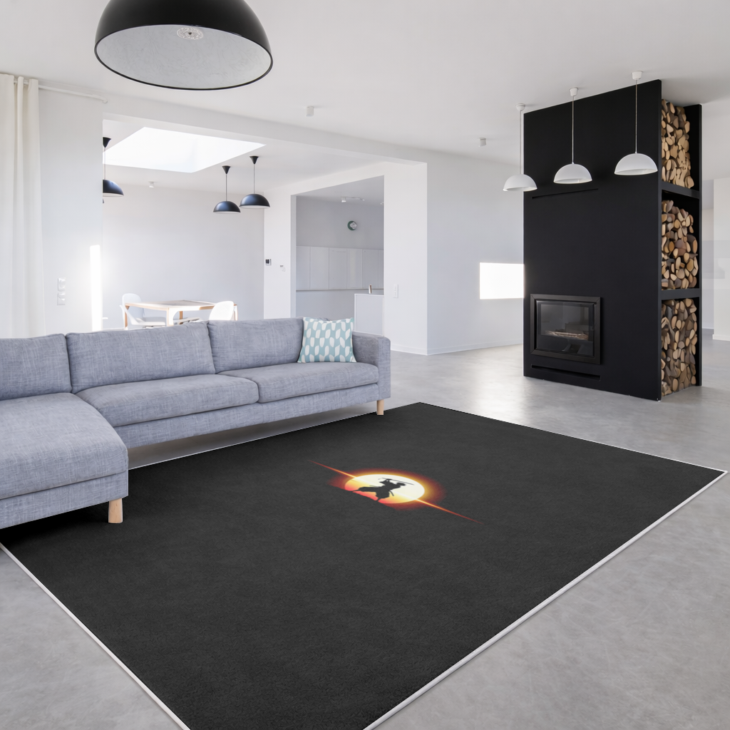 Samurai Silhouette Under the Rising Sun Honor and Strength Living room carpet