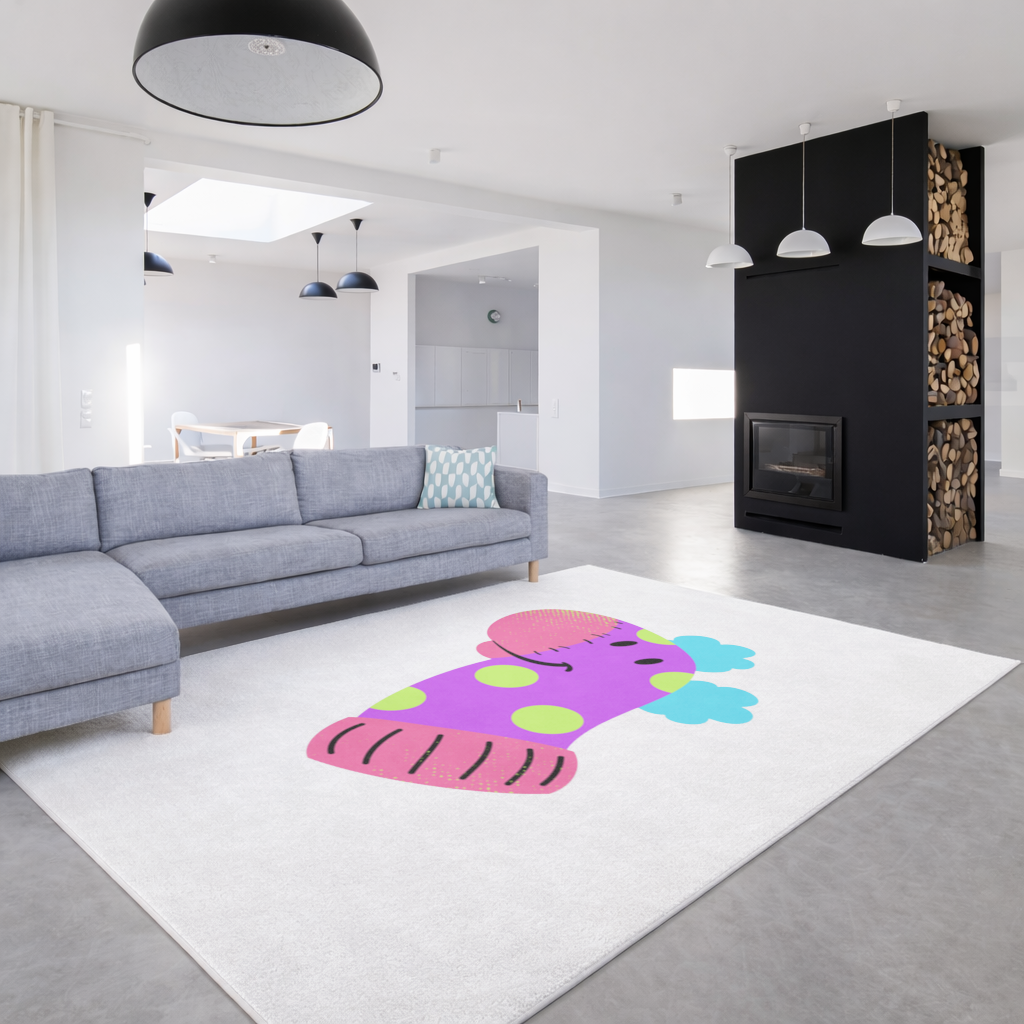 Cute Colorful Dinosaur Illustration Living room carpet