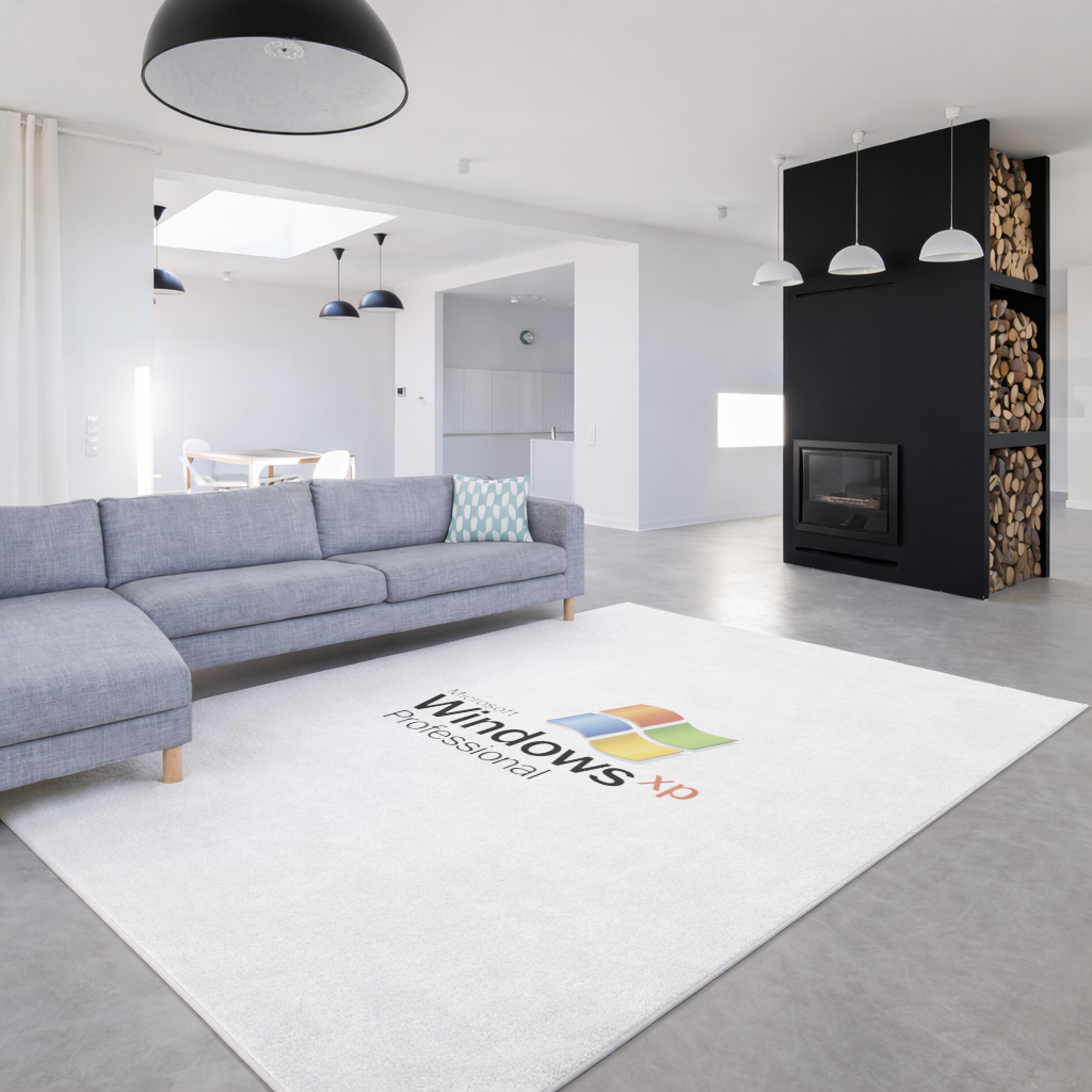 Digital Nostalgia Windows XP Iconic Logo Living room carpet