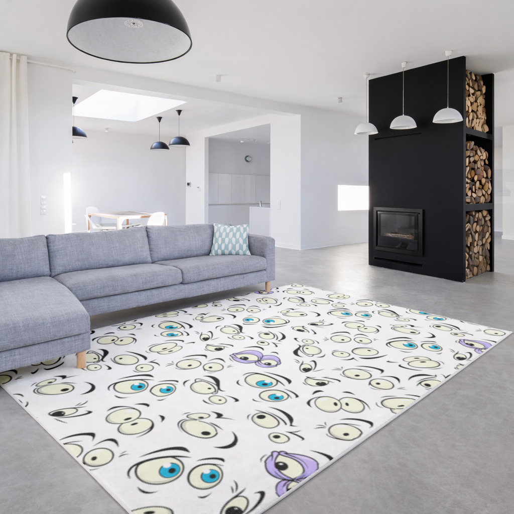 Funny Cartoon Eyes Pattern Living room carpet