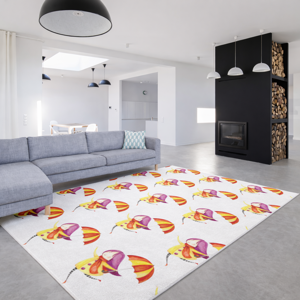 Cheerful Girl with Umbrella Living room carpet