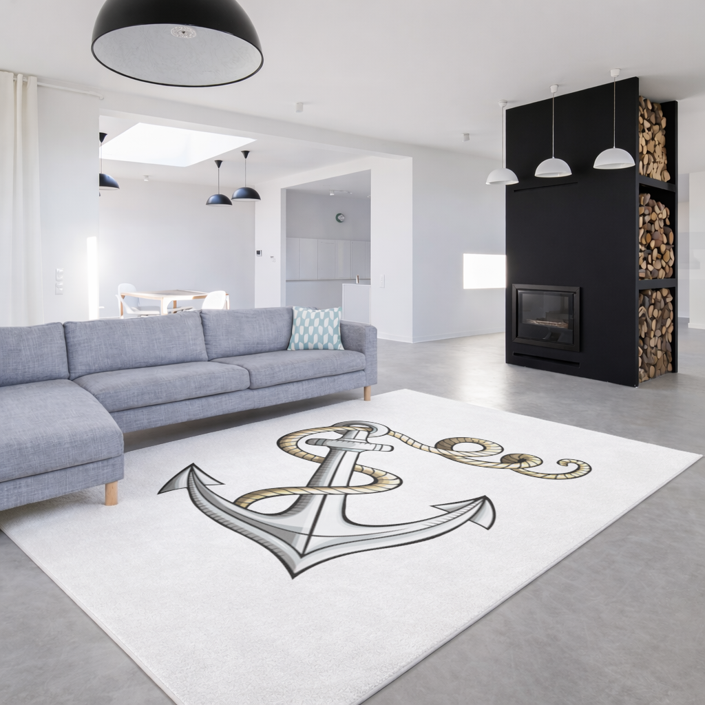 Sailor Anchor with Rope Tattoo Art Living room carpet