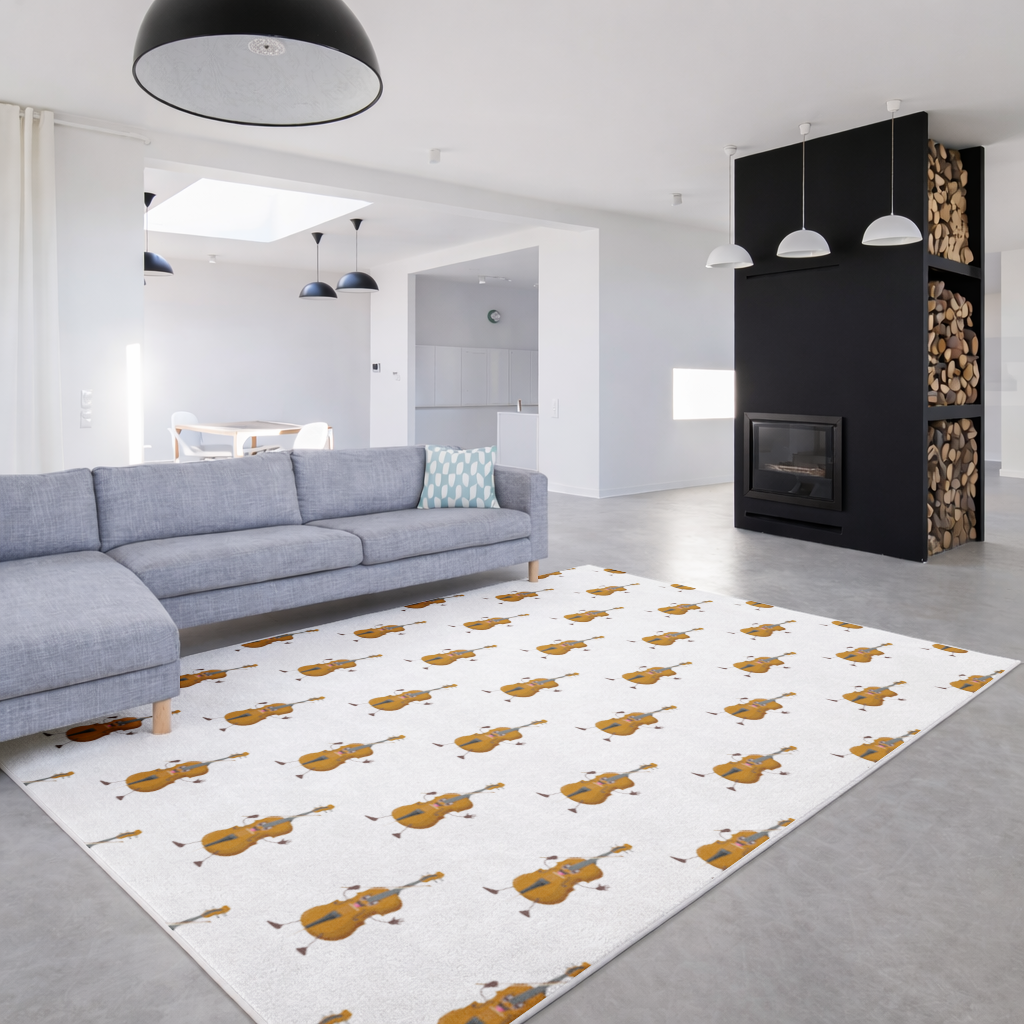 Happy Cello Character Art Design Living room carpet