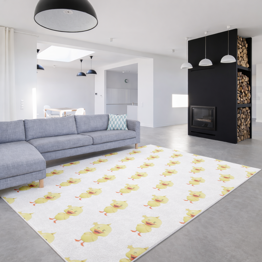 Cheerful Winking Yellow Duck with Star Living room carpet