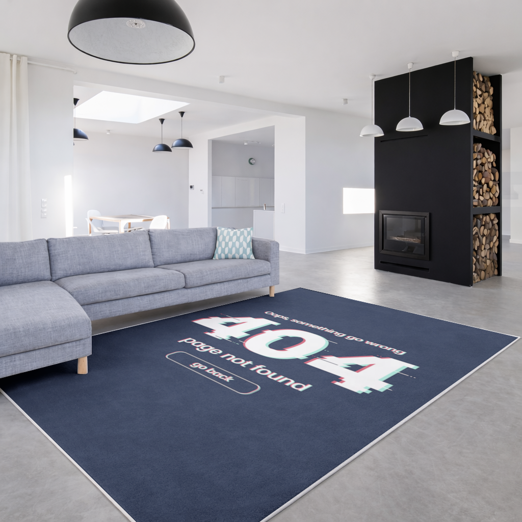 404 Error Glitch Design Living room carpet