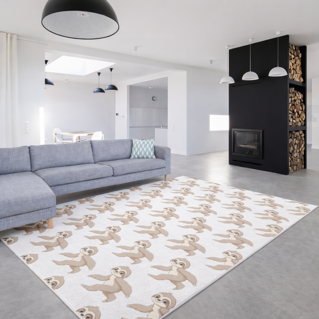 Cute Joyful Walking Sloth Living room carpet