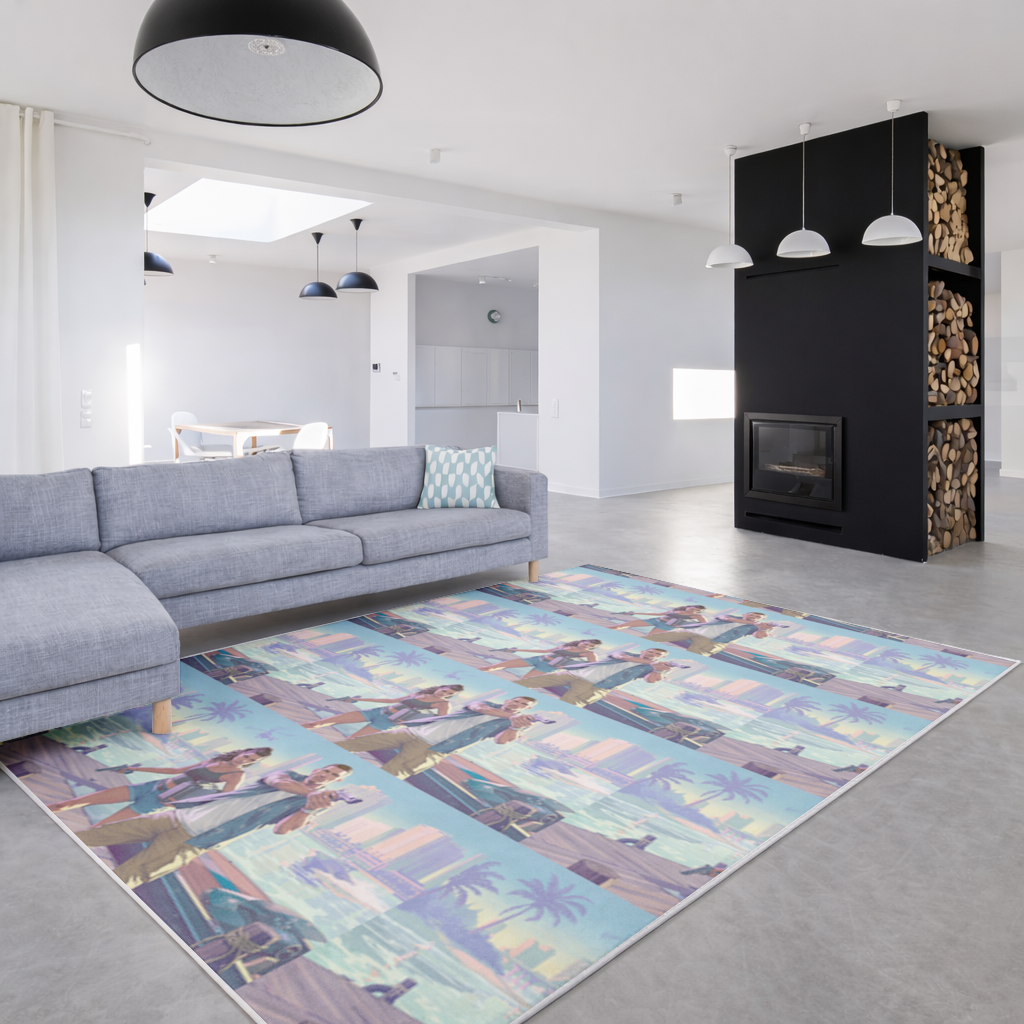 Vice City Çatışması  Tropik Soygun İkilisi Salon Halısı