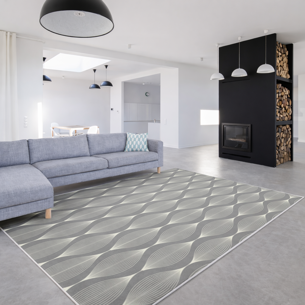 Art Deco Geometric Wavy Pattern Living room carpet