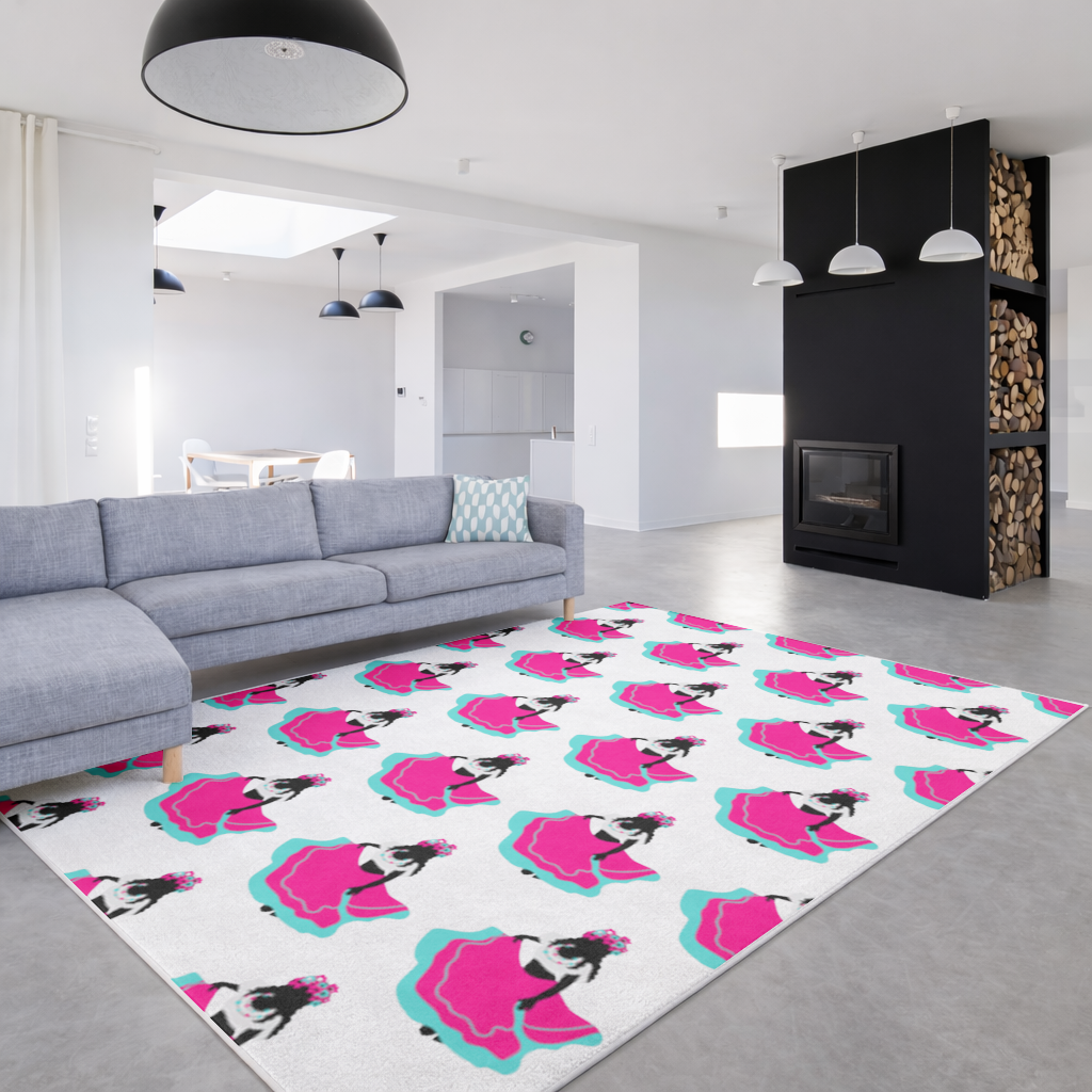 Mexican Folklorico Dancer Silhouette Living room carpet