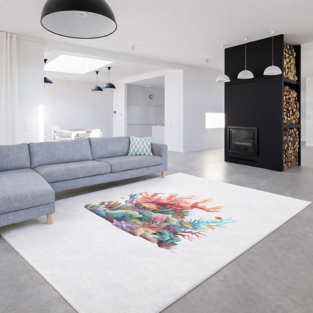 Vibrant Coral Reef and Tropical Fish Living room carpet