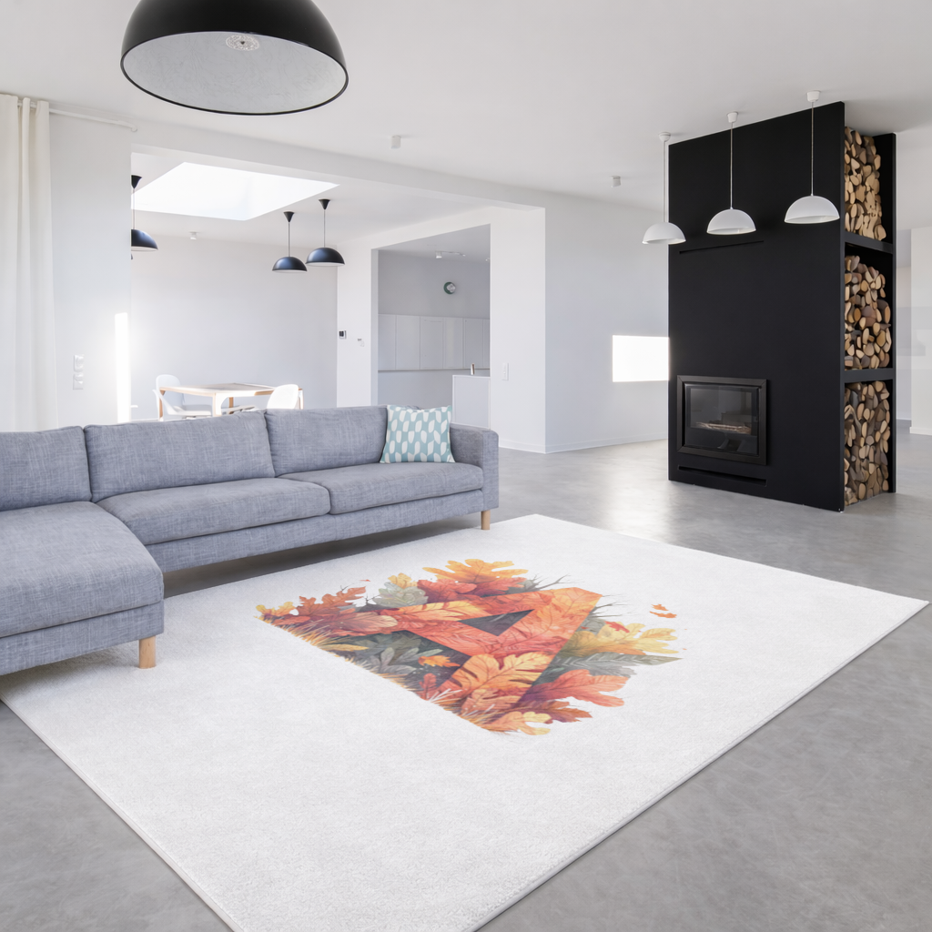 Autumn Leaf Letter A Monogram Living room carpet
