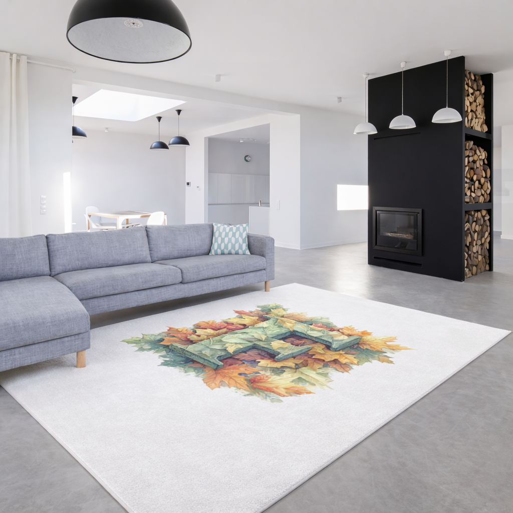 Autumn Leaf Monogram F Living room carpet