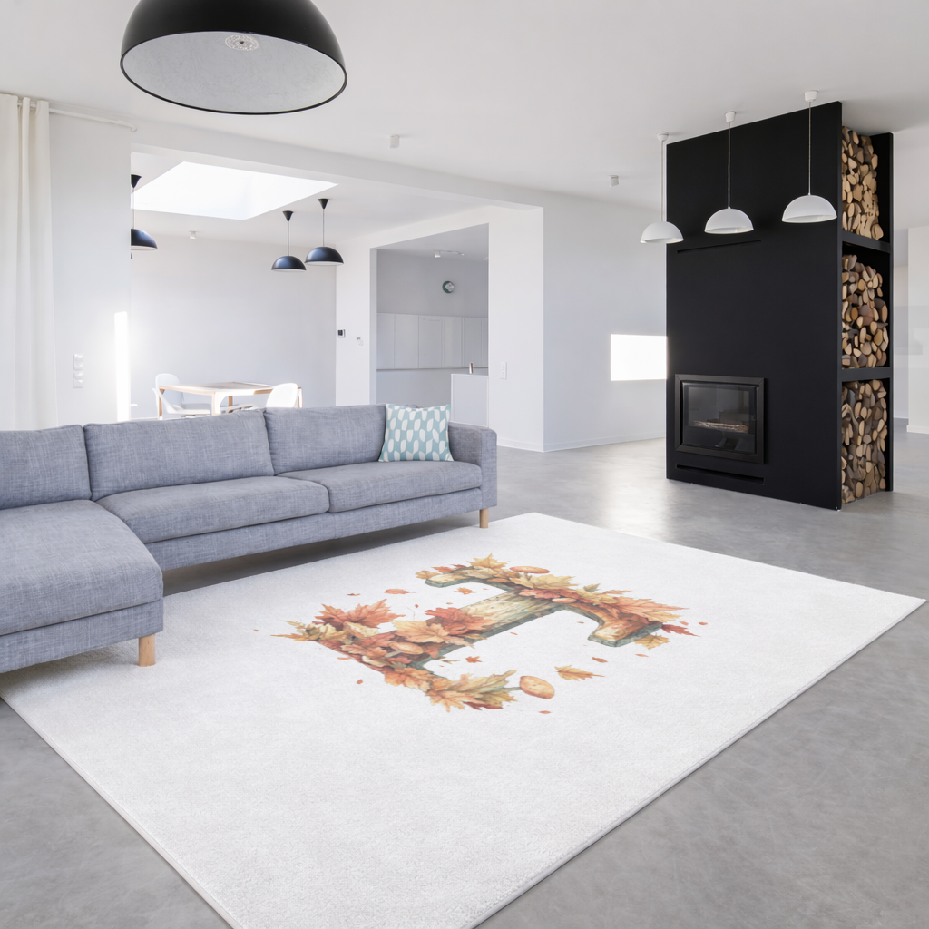 Autumn Leaf Wooden Letter T Living room carpet