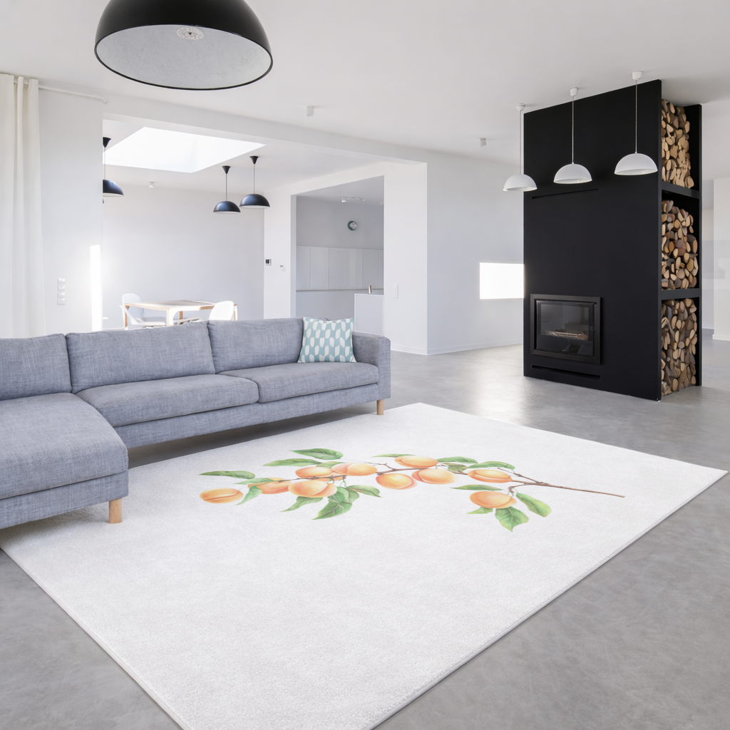 Olgun Turuncu Kayısı Dalı Salon Halısı