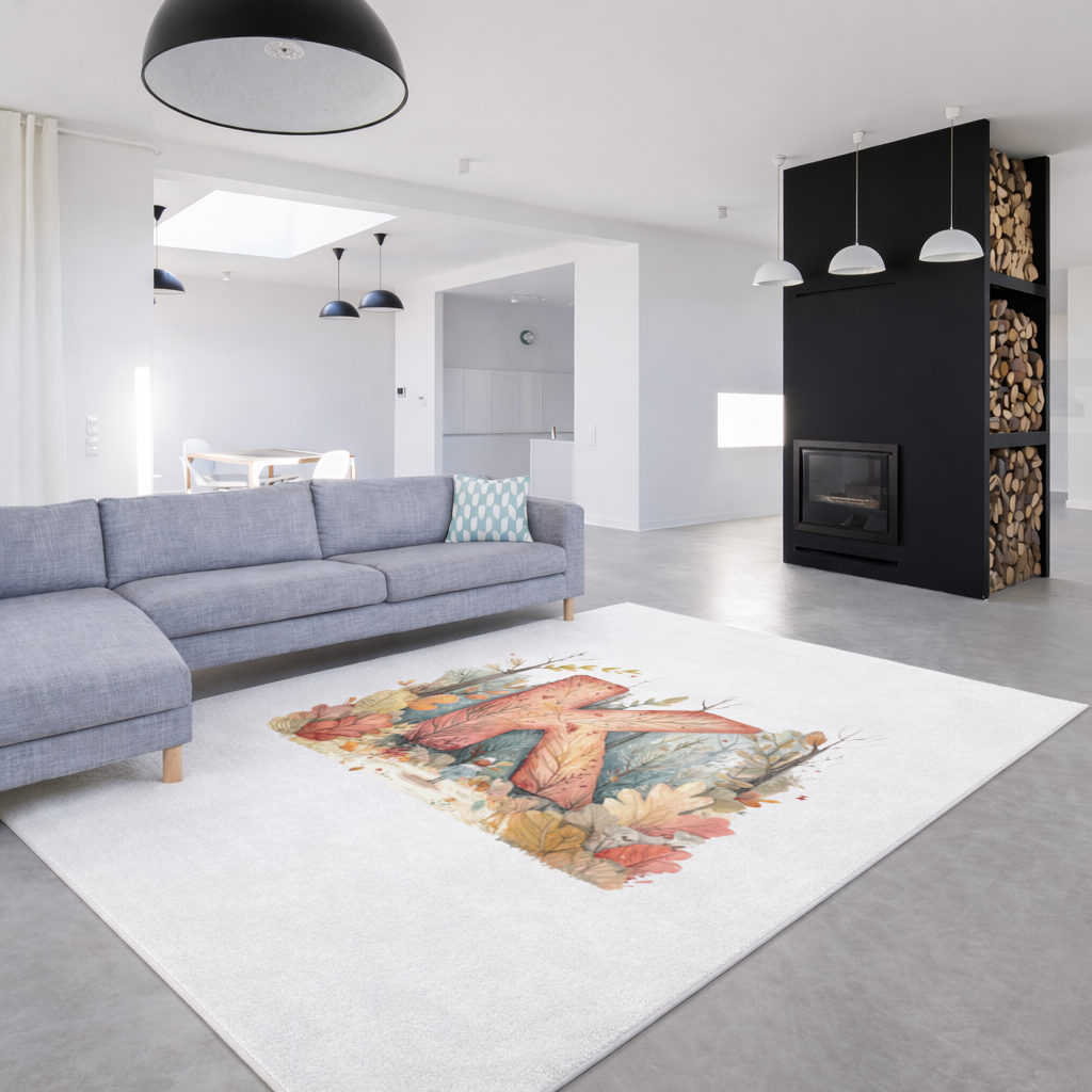 Sonbahar Ormanı K Harfi Salon Halısı