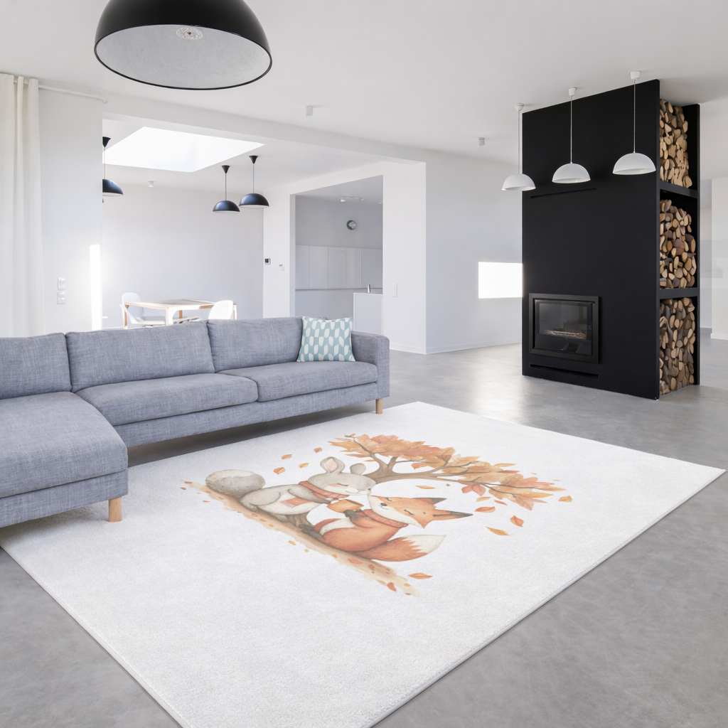 Cozy Autumn Fox and Rabbit 