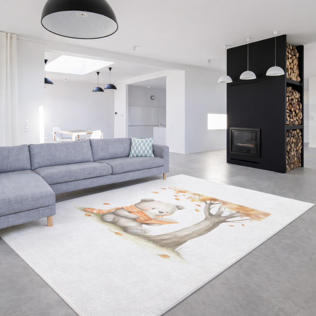 Reading Bear with Orange Scarf Living room carpet