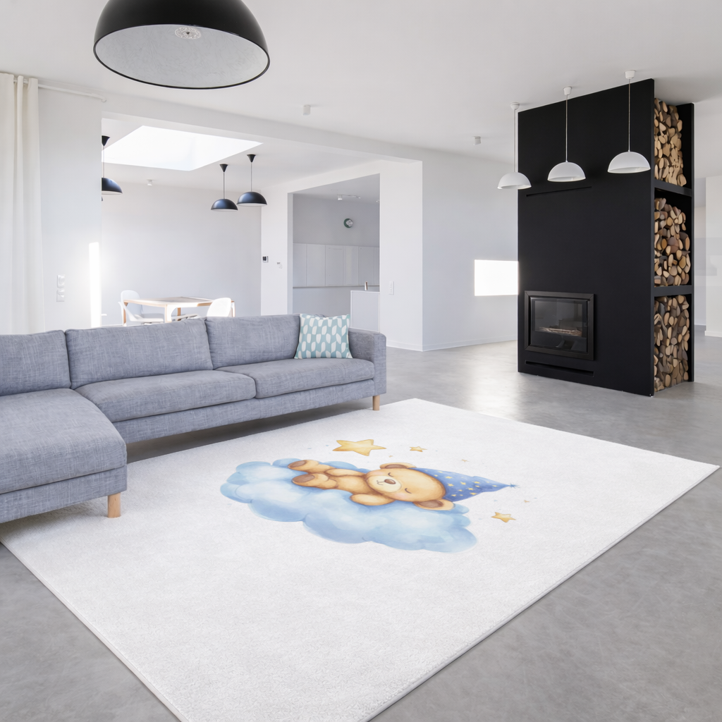 Sleeping Teddy Bear on a Cloud Living room carpet