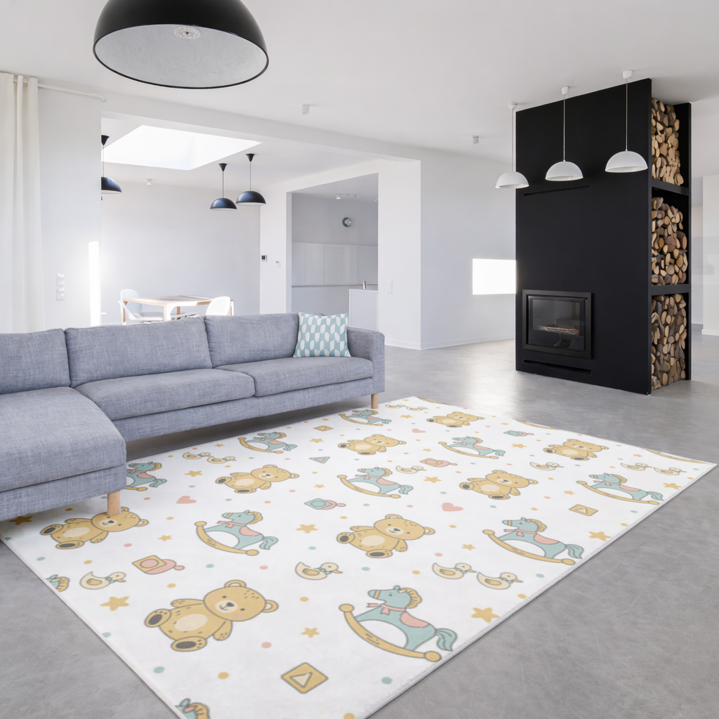 Cute Toy Pattern Kids Background Living room carpet