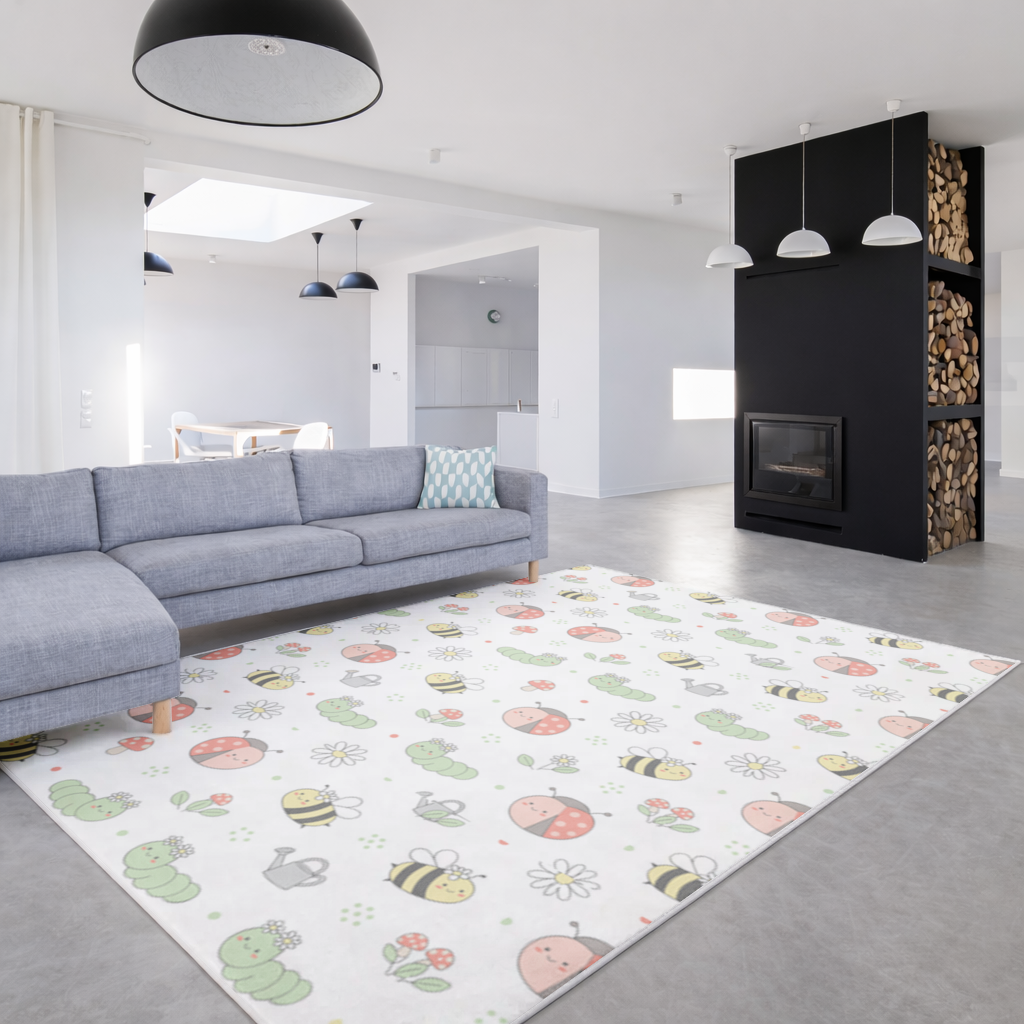 Cute Garden Bugs Pattern Living room carpet