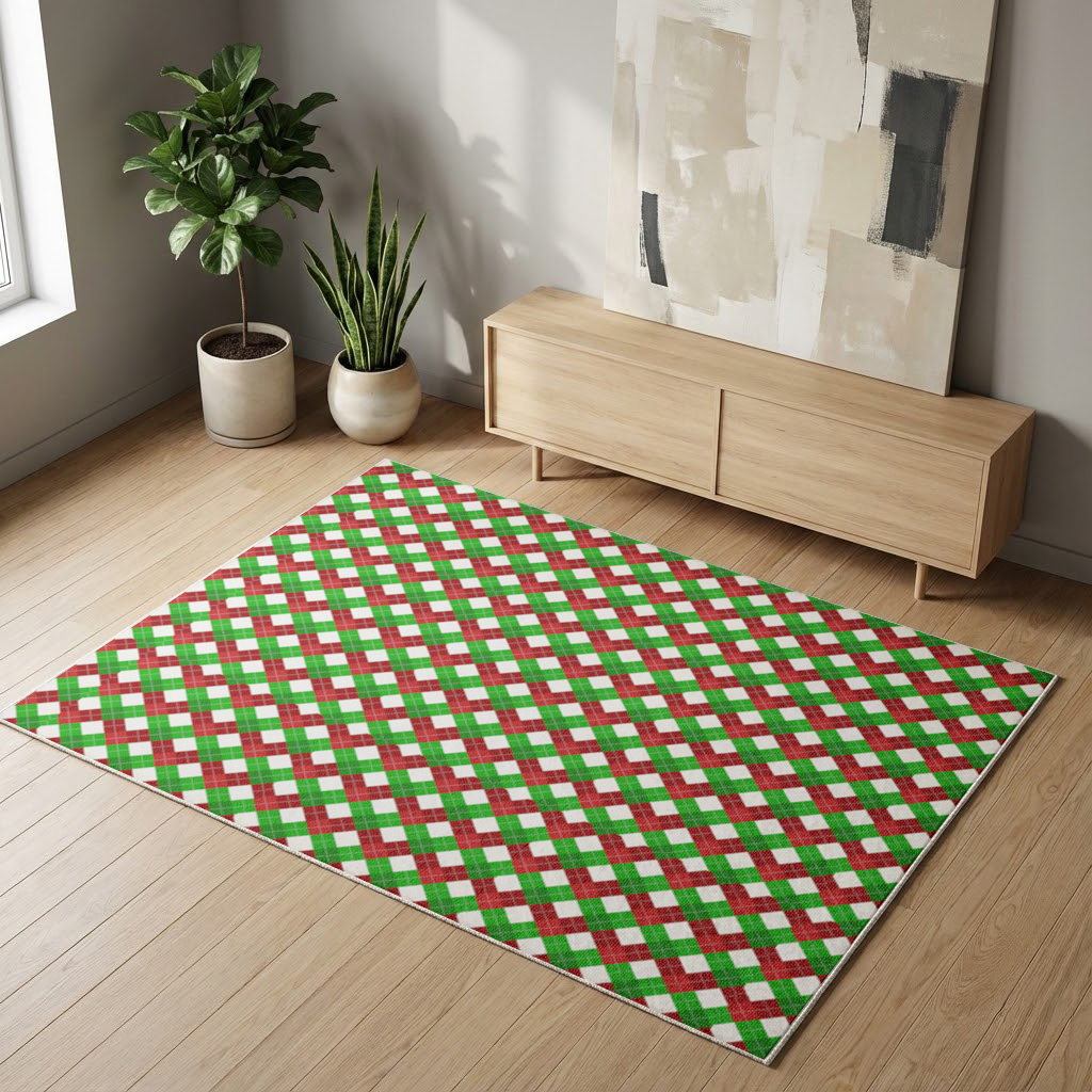Red Green Argyle Plaid Background Pattern Living room carpet