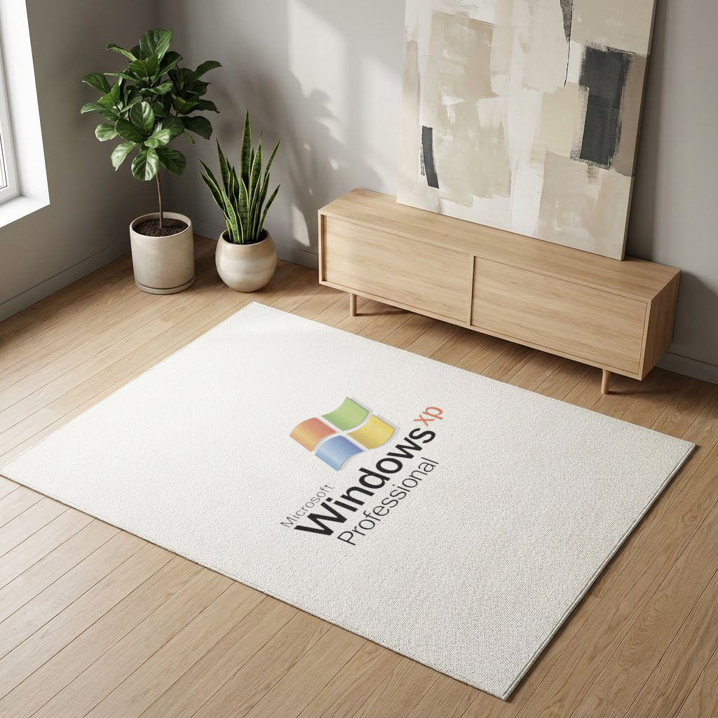 Digital Nostalgia Windows XP Iconic Logo Living room carpet