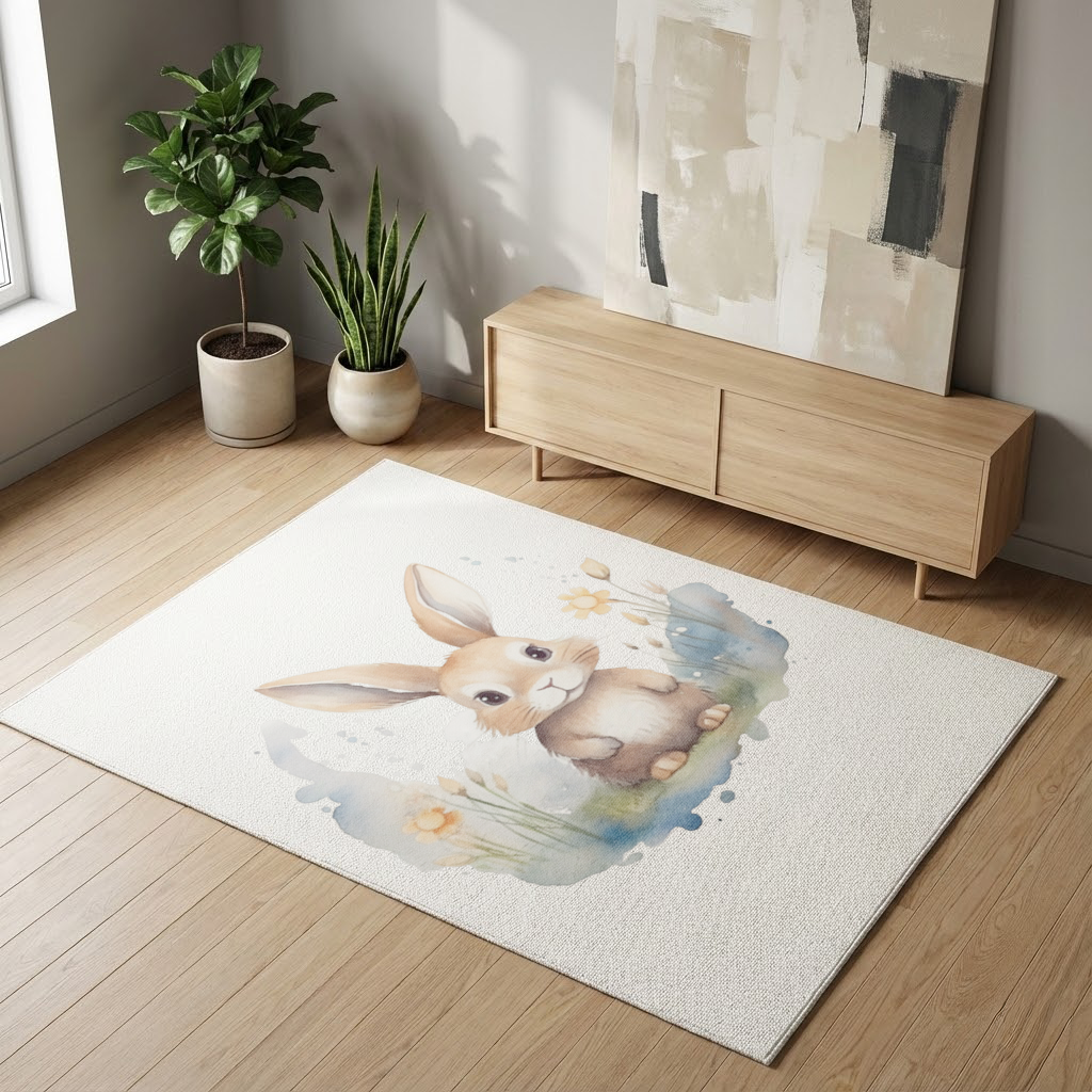 Cute Bunny Watercolor Illustration 