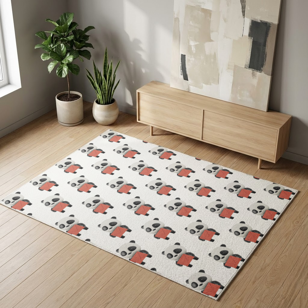 Happy Panda Character Holding Red Envelope 