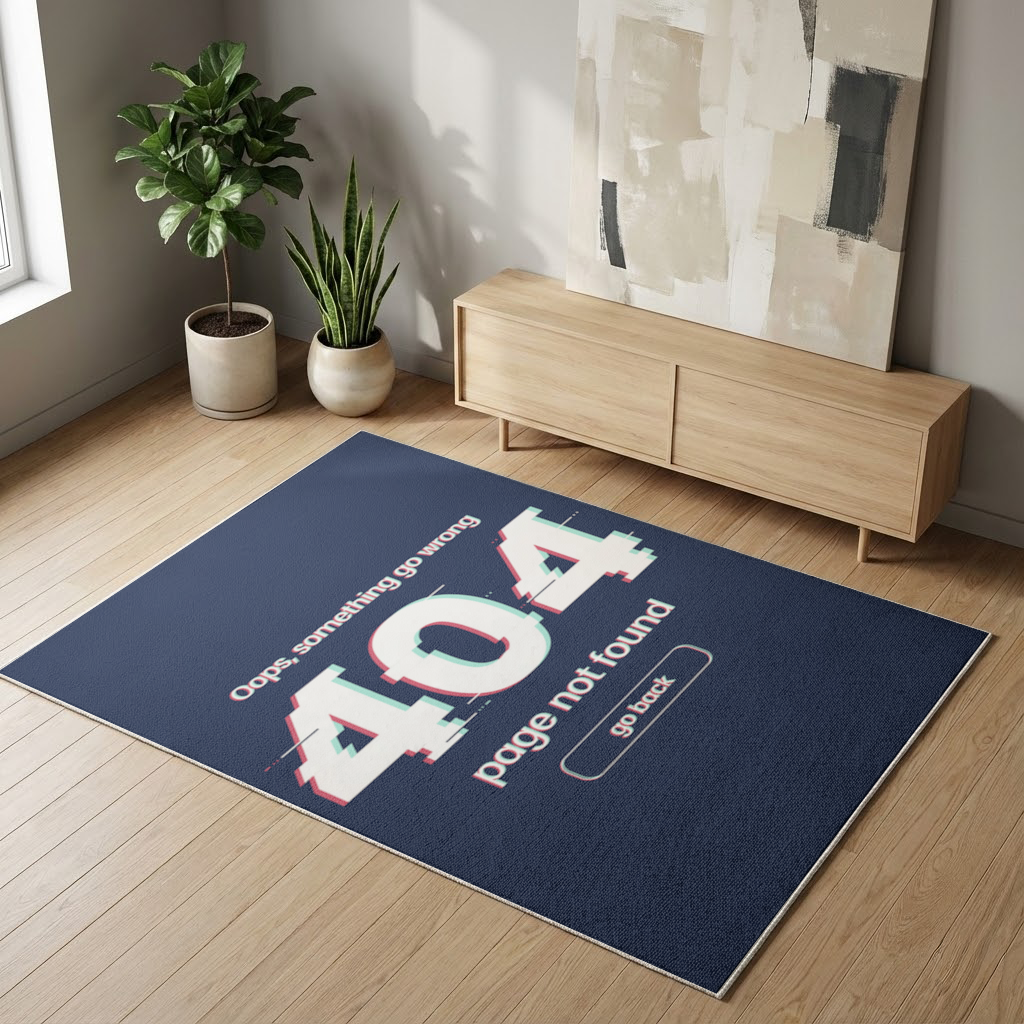 Hata 404 Glitch Tasarımı Salon Halısı