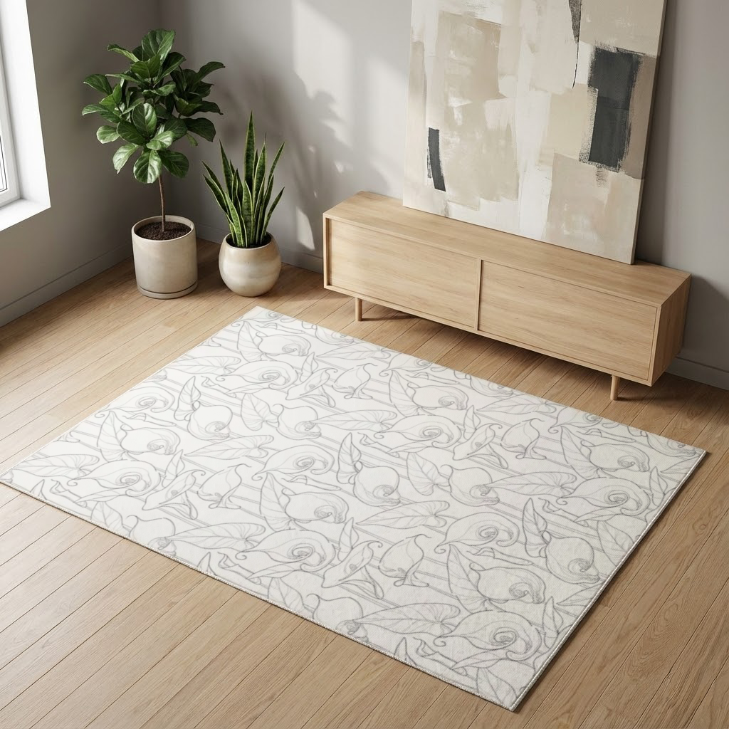 Calla Lily Sketch Living room carpet