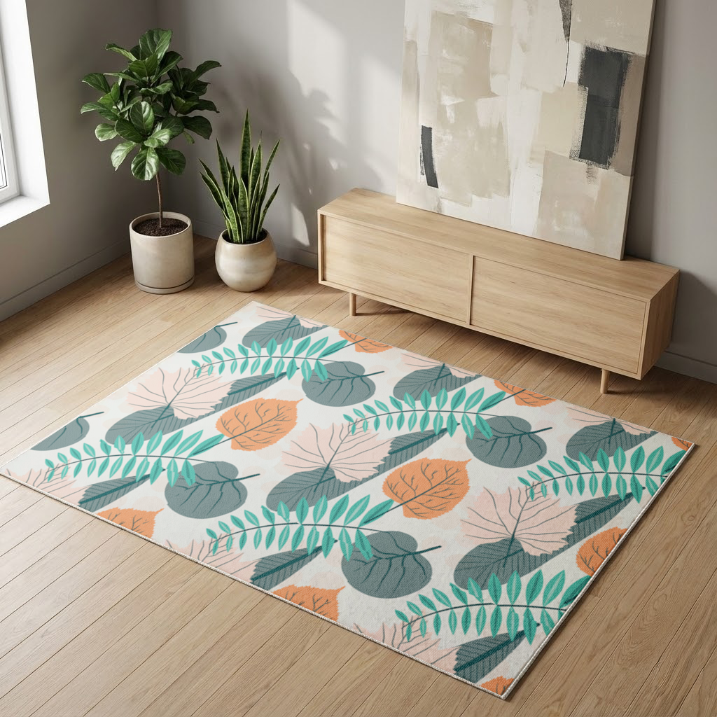 Modern Tropical Leaves Living room carpet