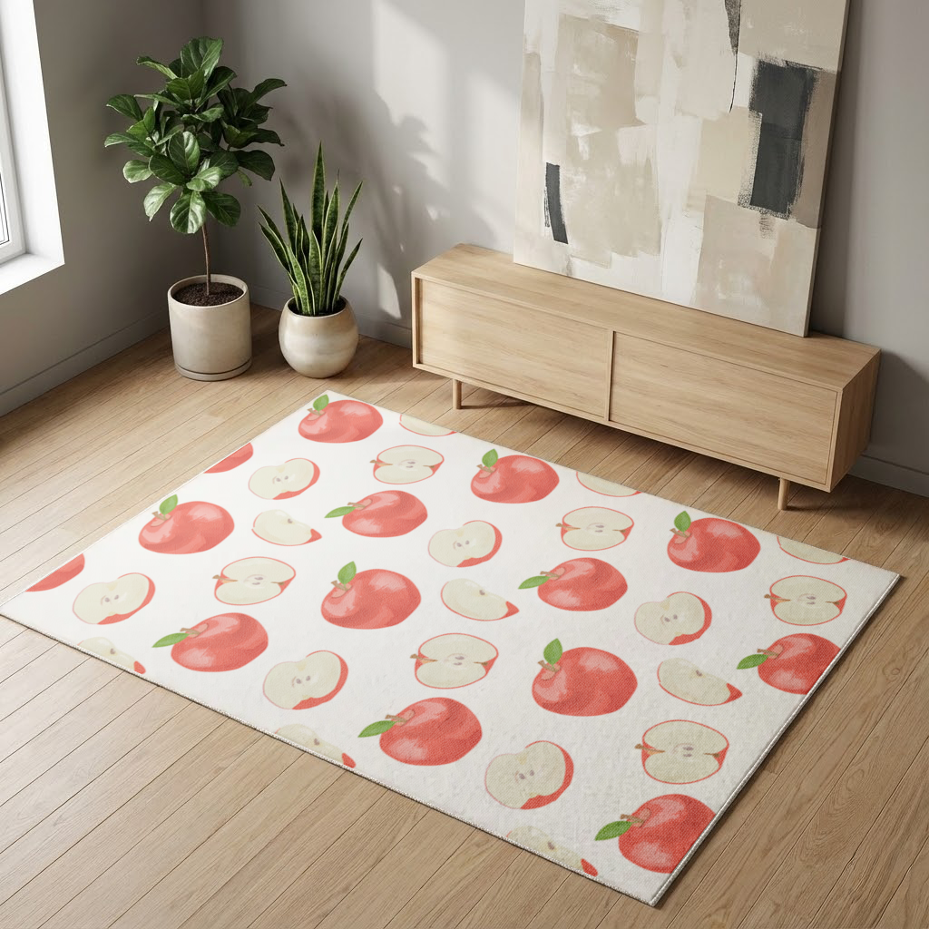 Red Apple Slices Living room carpet
