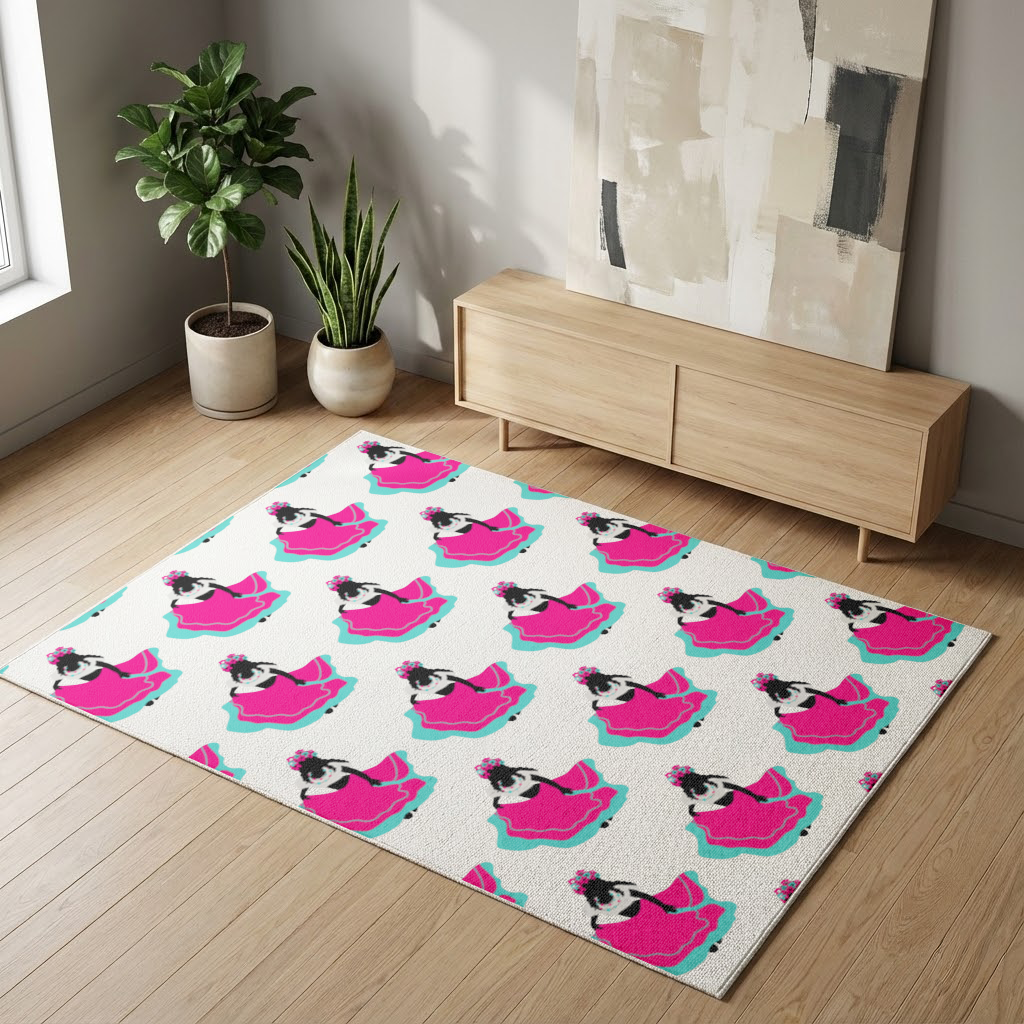 Mexican Folklorico Dancer Silhouette Living room carpet