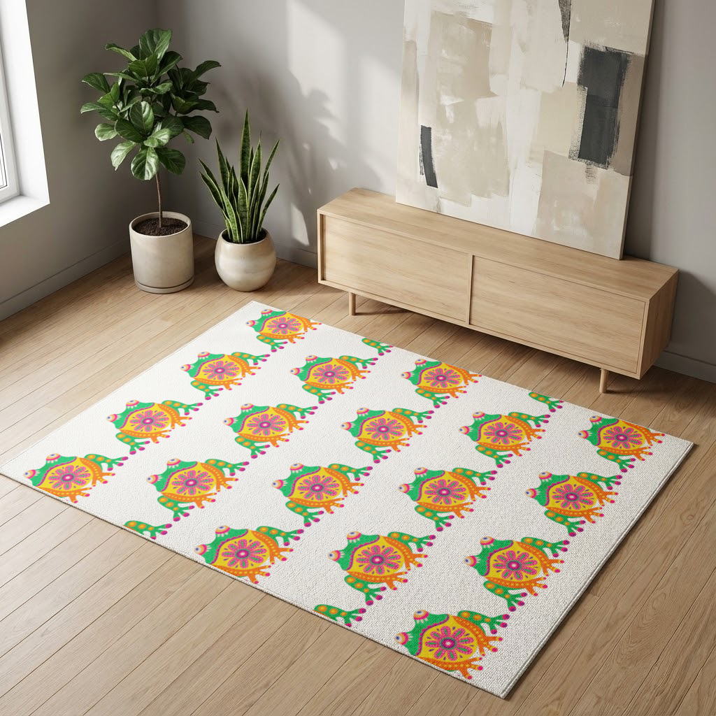 Mexican Alebrije Frog Living room carpet