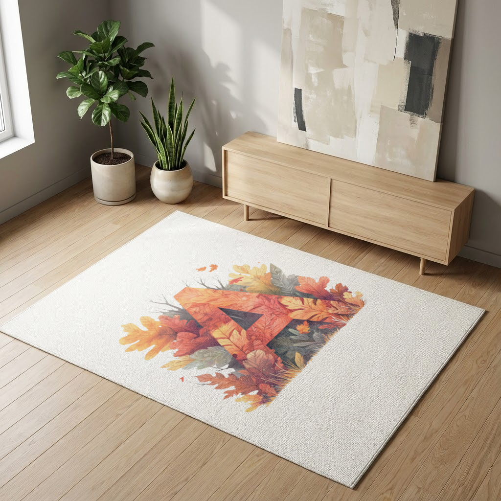 Autumn Leaf Letter A Monogram Living room carpet
