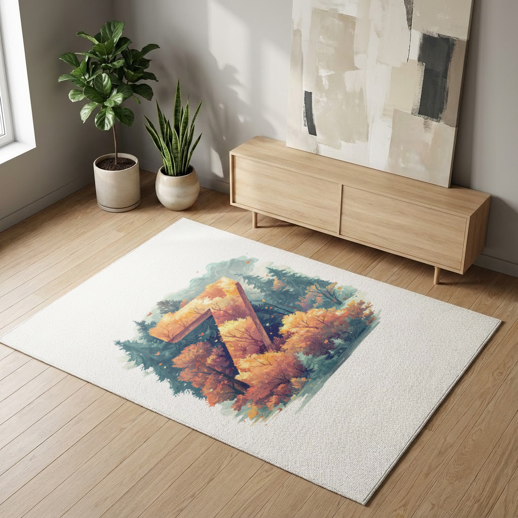 Autumn Leaf Forest Letter Z Living room carpet
