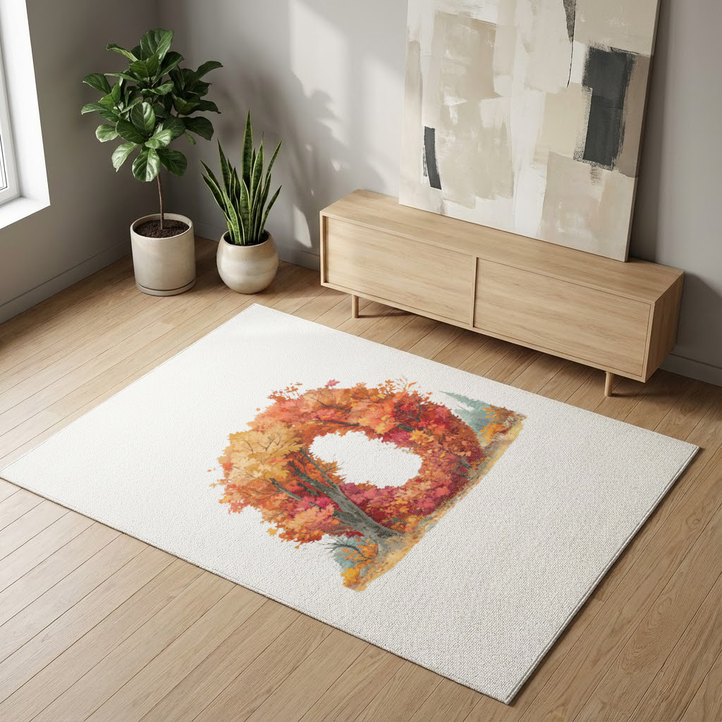 Autumn Leaf Letter O Living room carpet
