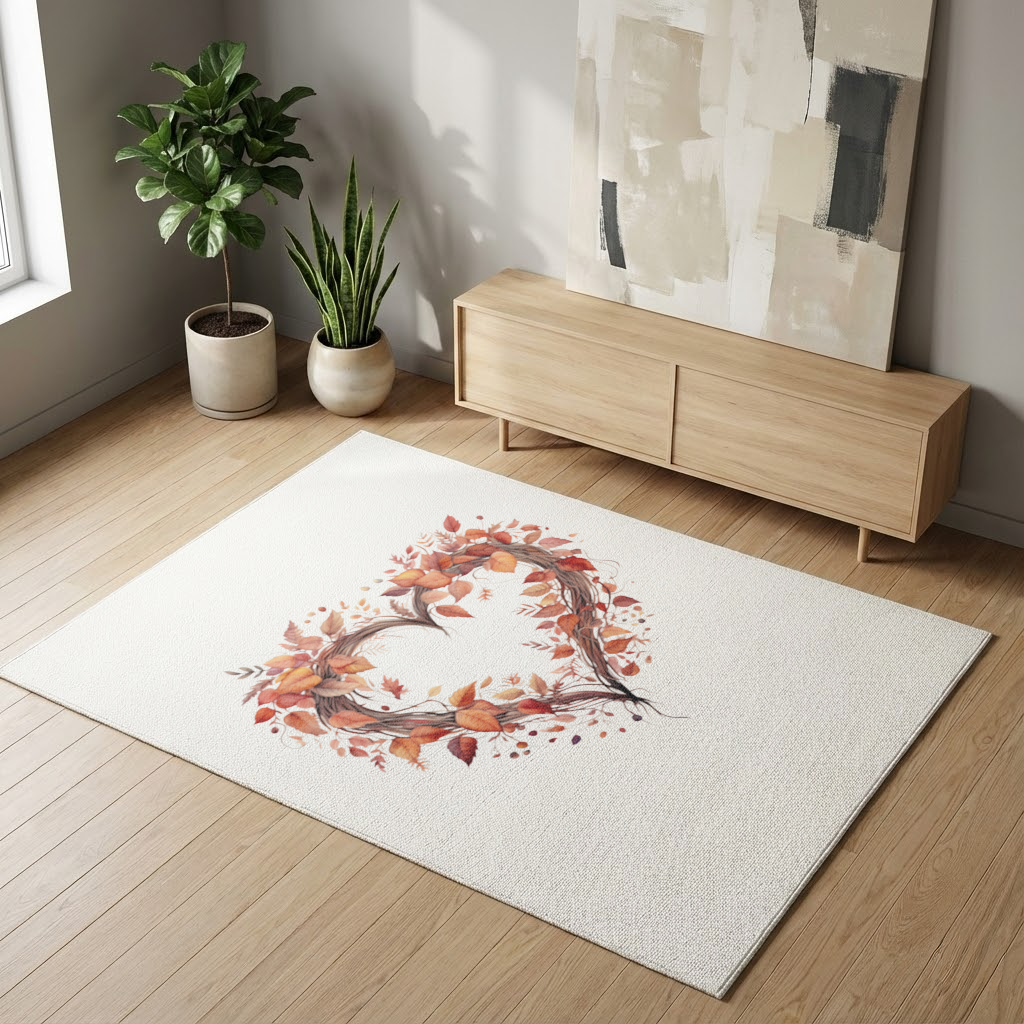 Autumn Leaves Heart Wreath Living room carpet
