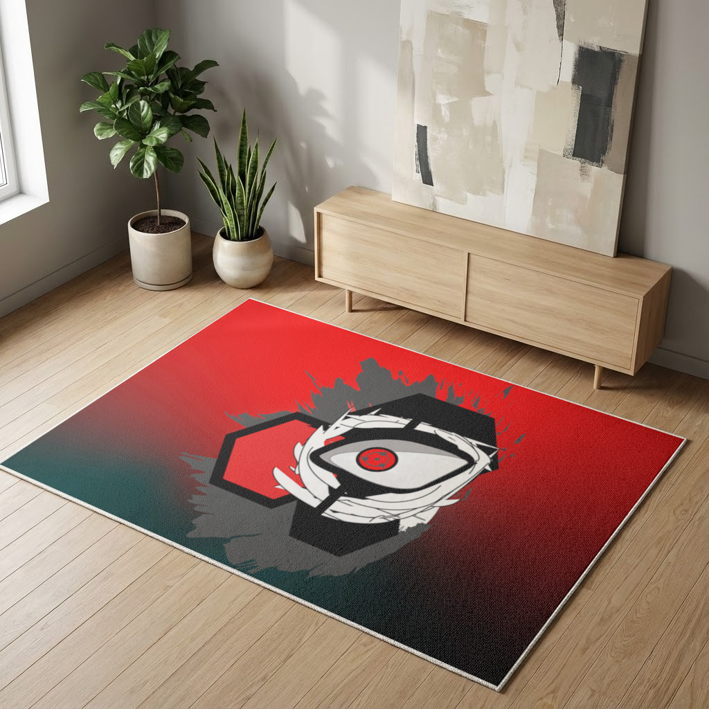 Mystic Red Eye Hexagon Living room carpet