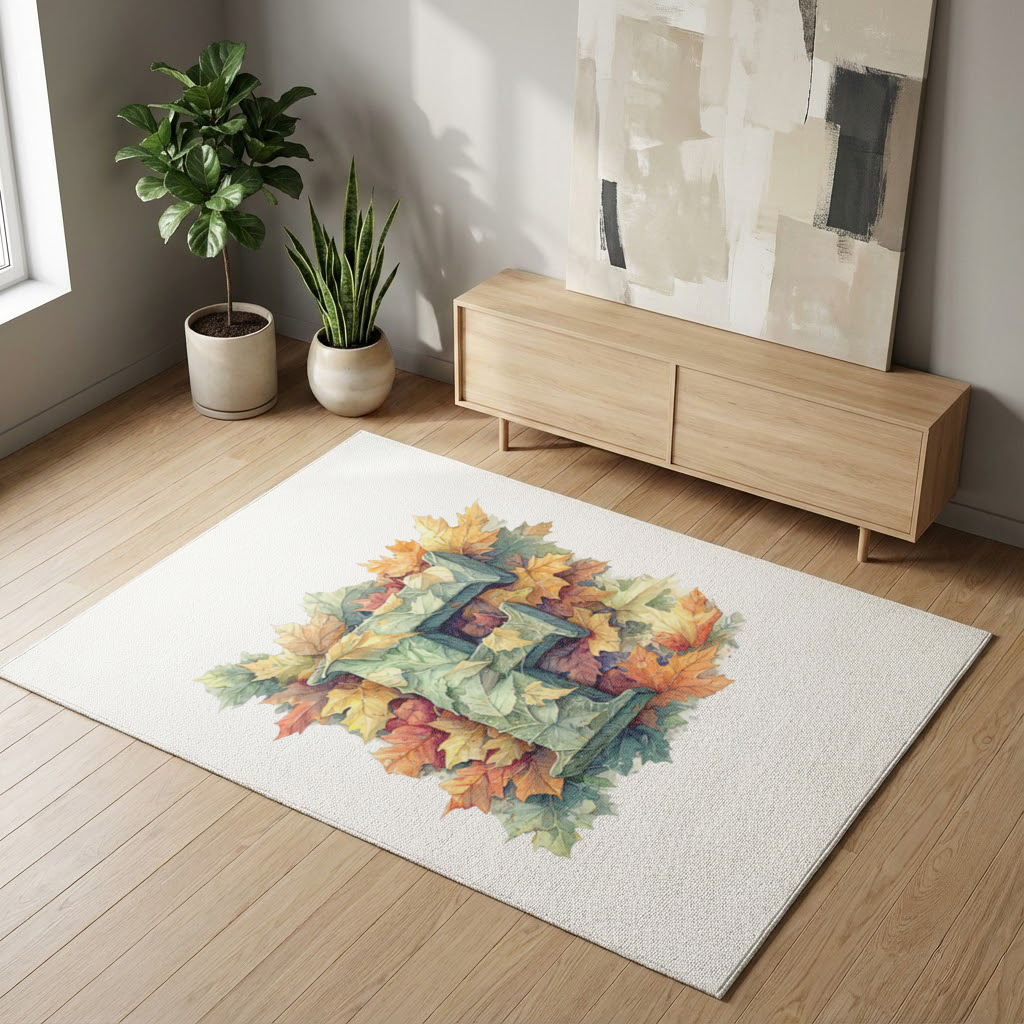 Autumn Leaf Monogram F Living room carpet