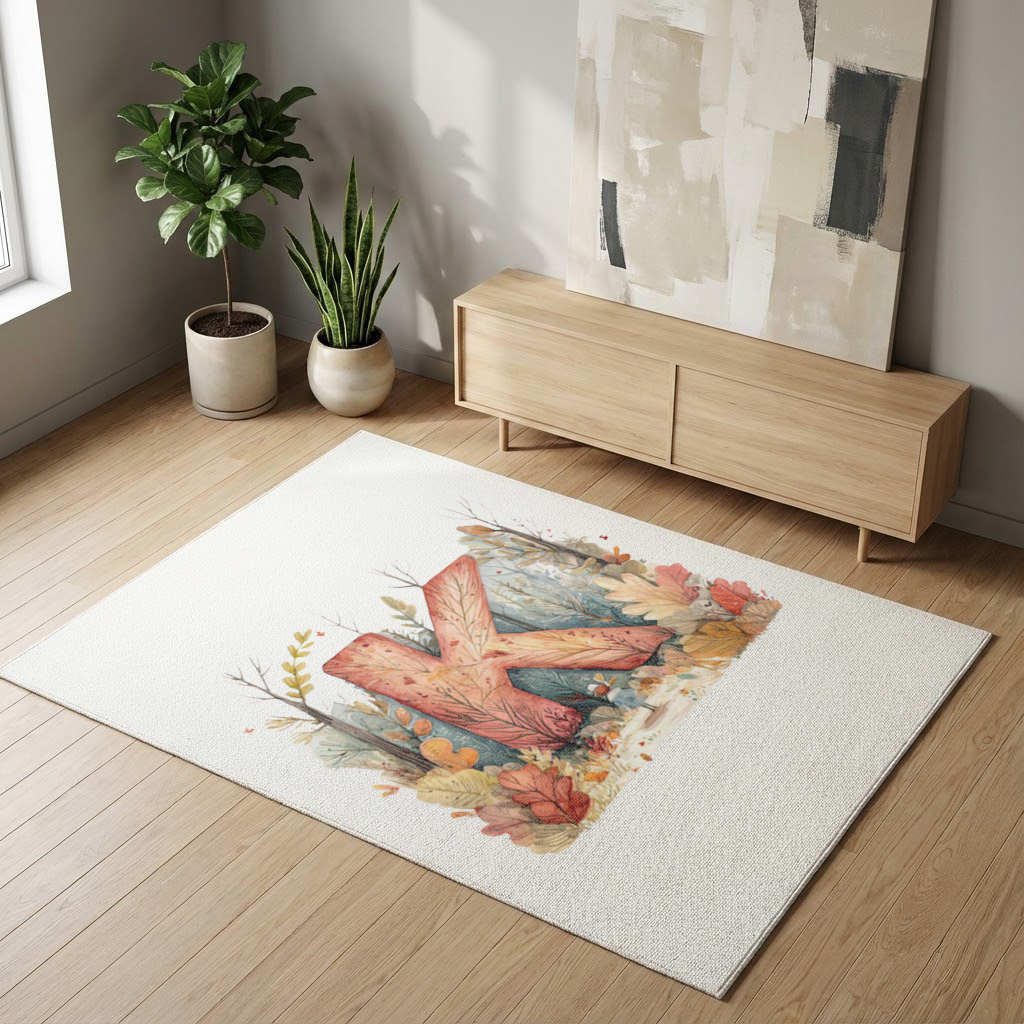 Autumn Forest Letter K Living room carpet