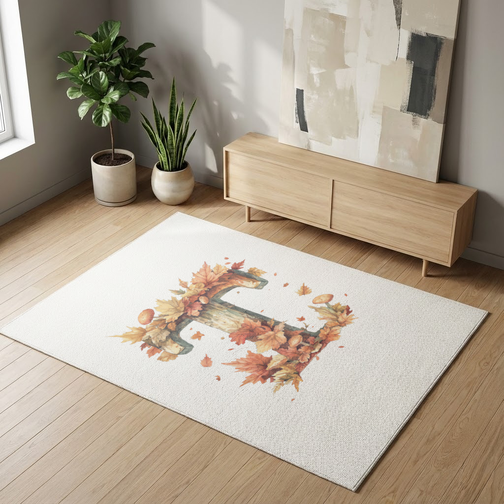 Autumn Leaf Wooden Letter T Living room carpet