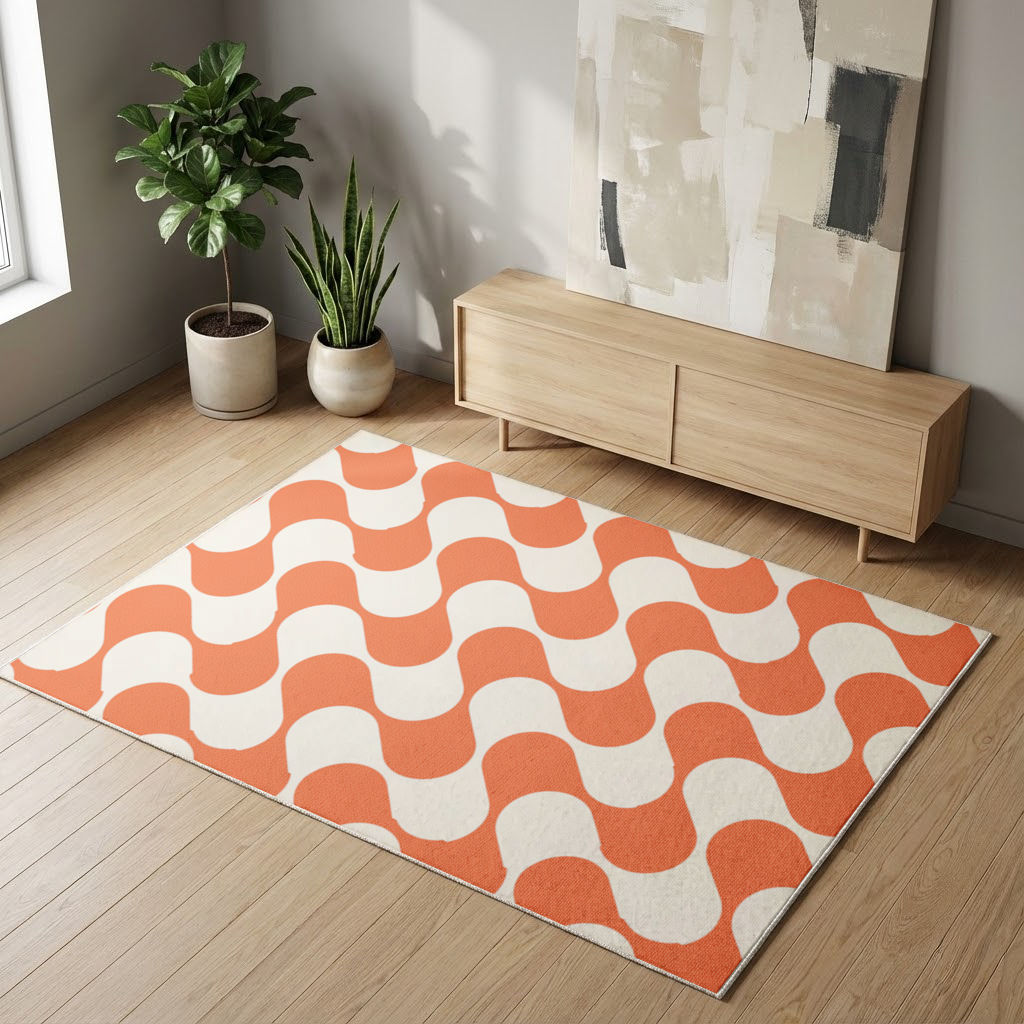 Retro 70s Orange Cream Groovy Curves 