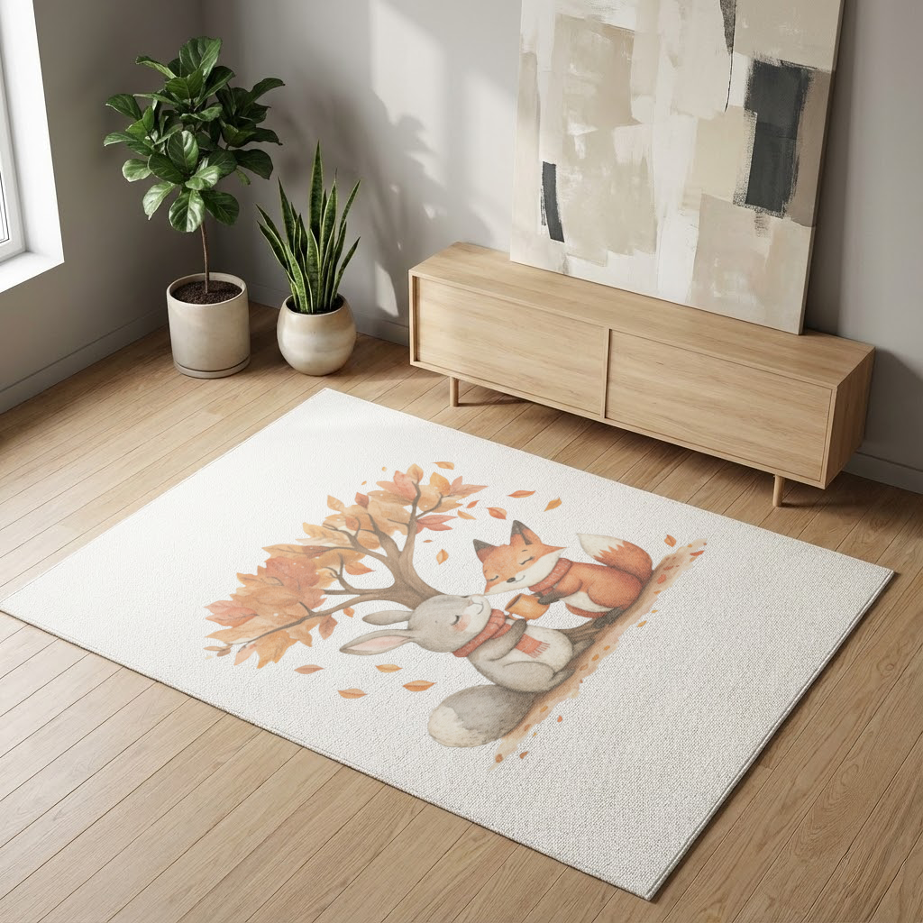 Cozy Autumn Fox and Rabbit 