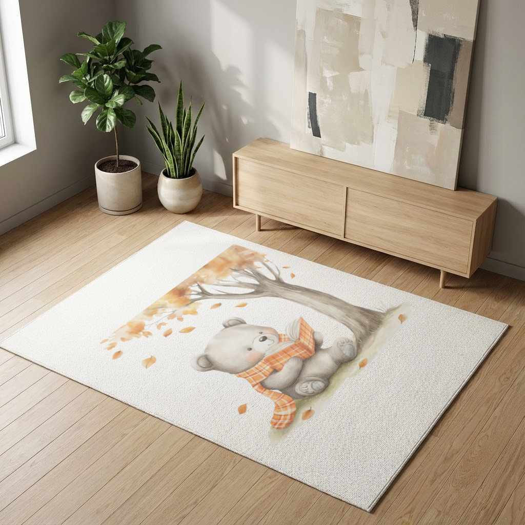 Reading Bear with Orange Scarf 