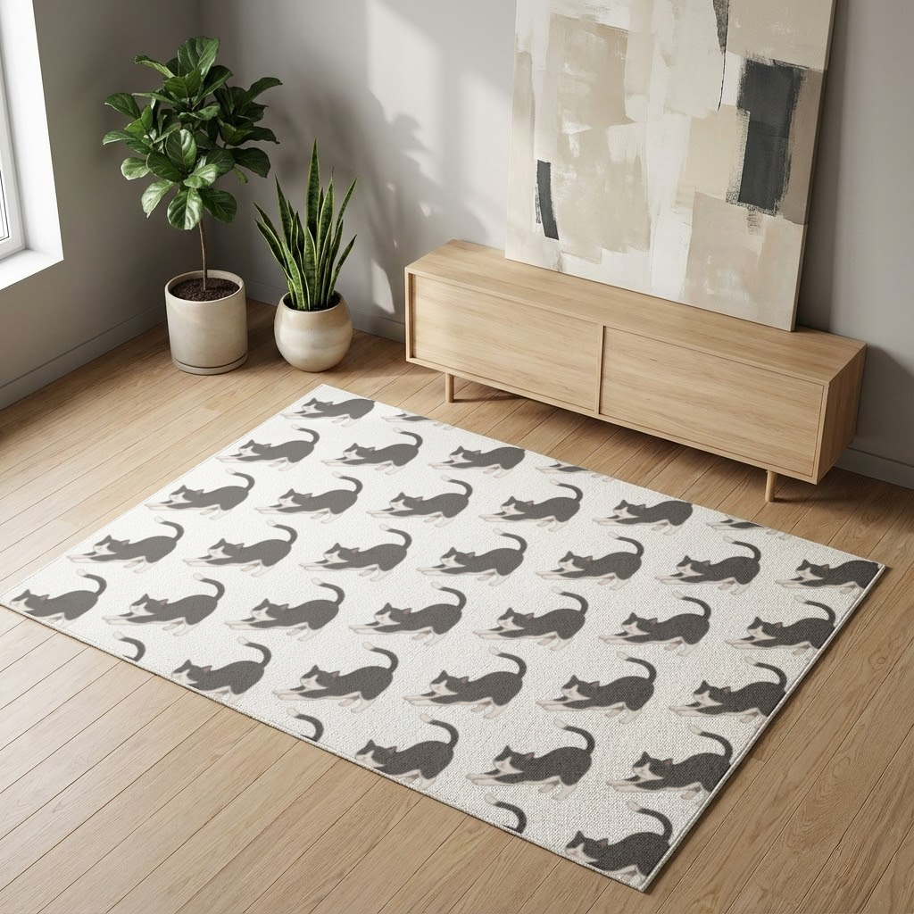 Stretching Tuxedo Cat 