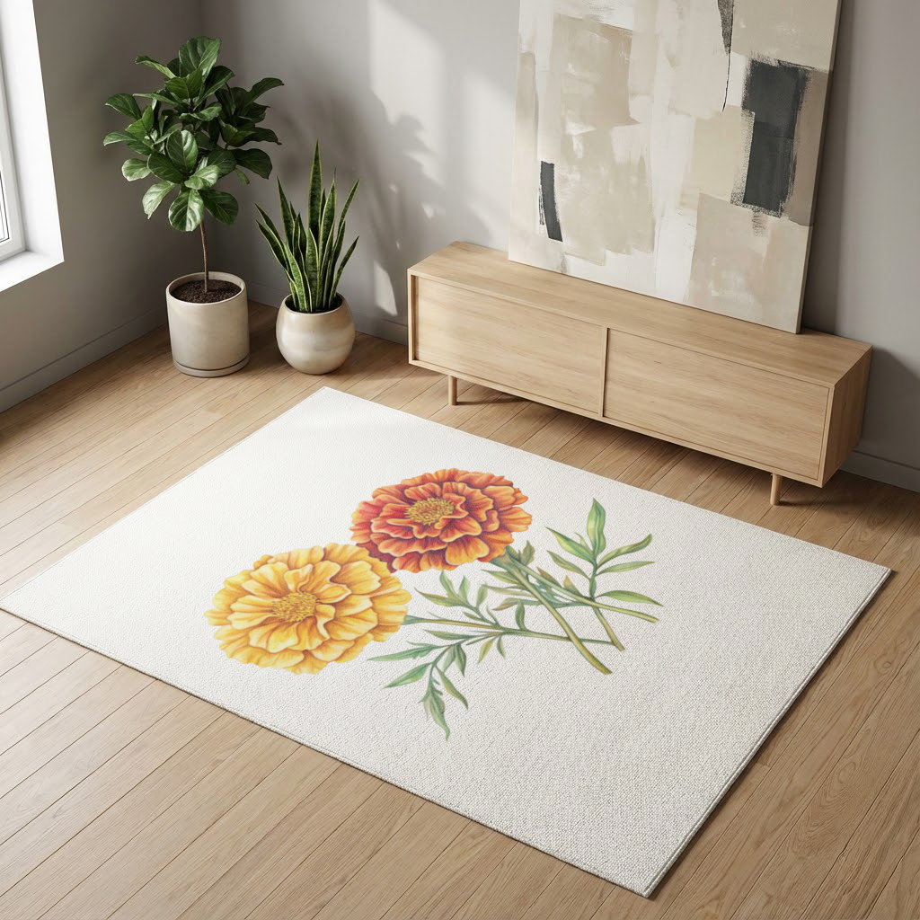 Botanical Yellow Orange Marigold 
