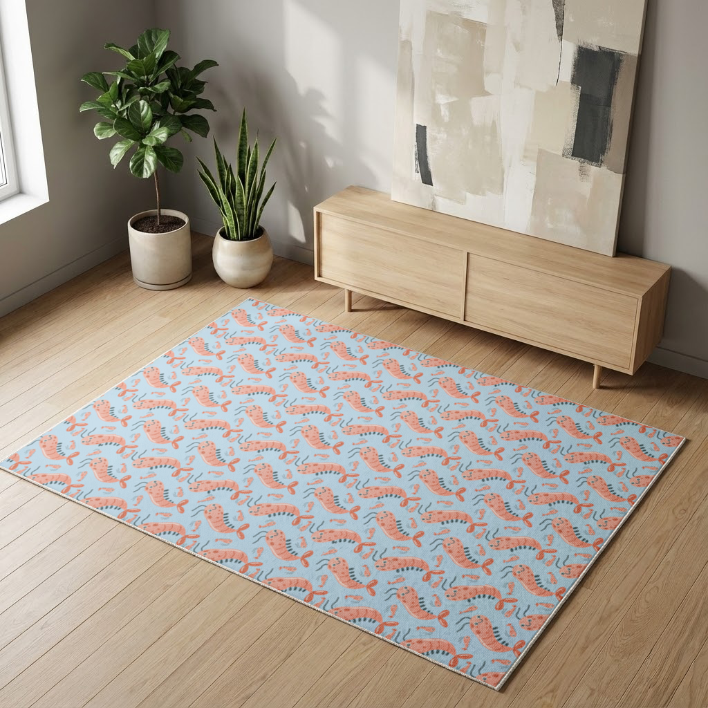 Cute Shrimps Living room carpet